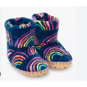 Hatley Rainbow Fleece Slipper Boots Kids Soft Sole House Slippers